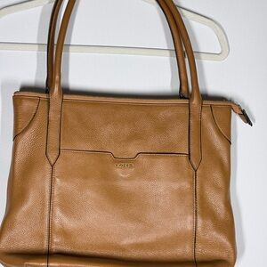 Lodis Caramel Leather Tote